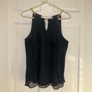 Macy’s Black Ruffle Tank Top New